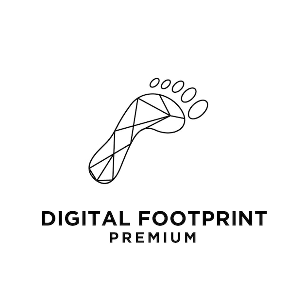 デジタル フット プリントのロゴ アイコンの設計図