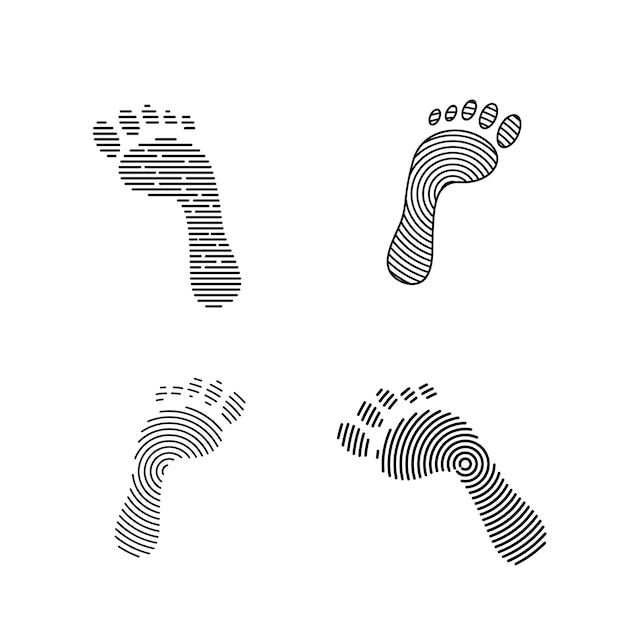 Vector digital footprint logo pictogram ontwerp illustratie set