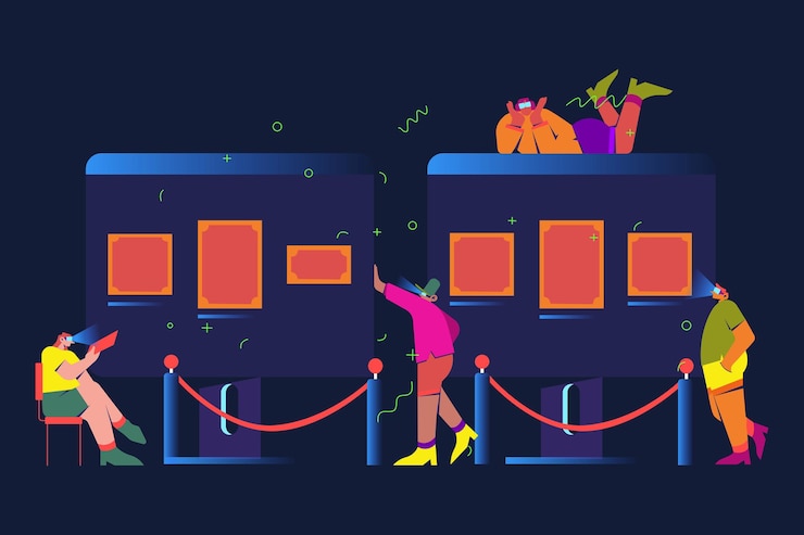 Vector digital gallery illustration