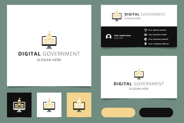 Vector digital government logo design with editable slogan branding