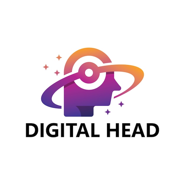 Digital head logo template design