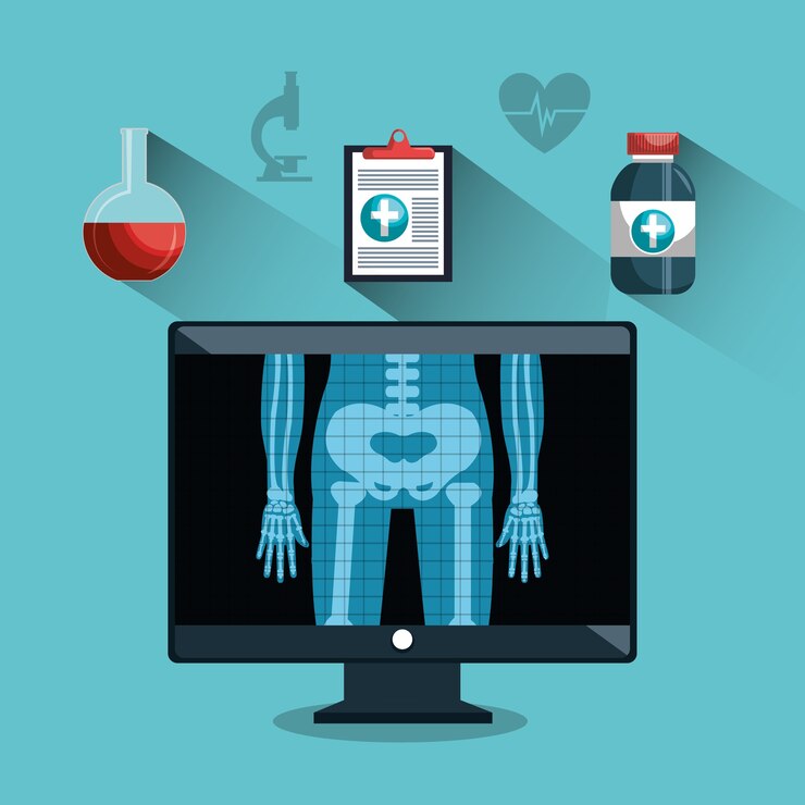 Vector digital healthcare different services medical
