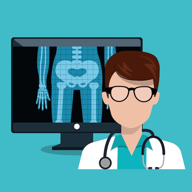 Vector digital healthcare doctor