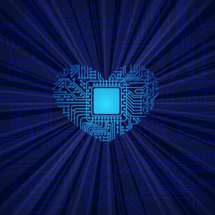 Vector digital heart security wallpaper