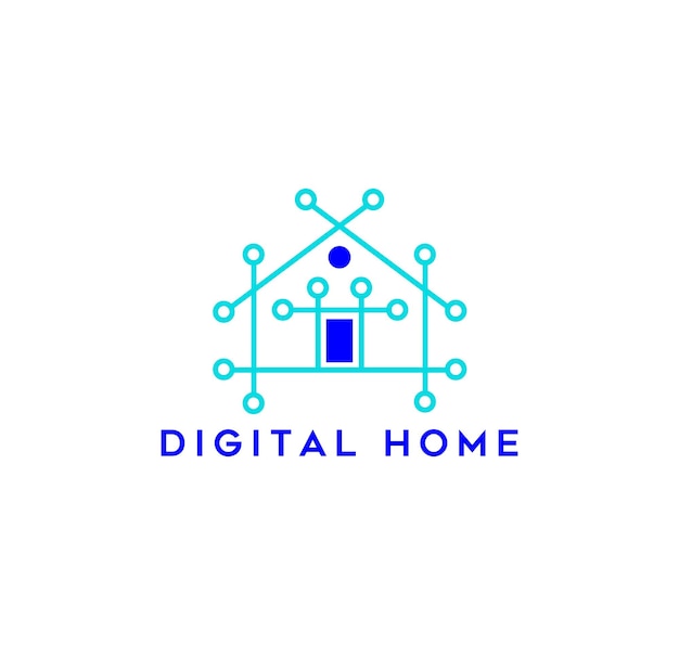 Vector digital home logo icon vector illustration