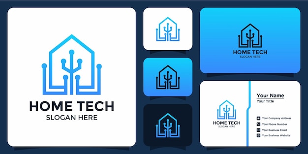 Digital home logo with business card