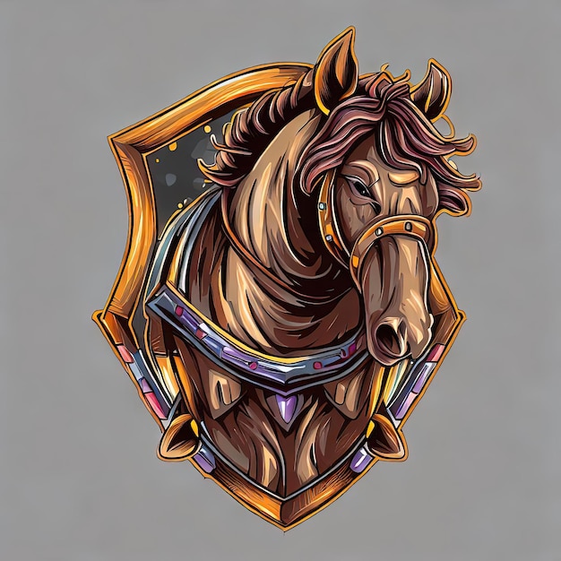 Digital Horse Game Character Design Futuristic Vector Avatar