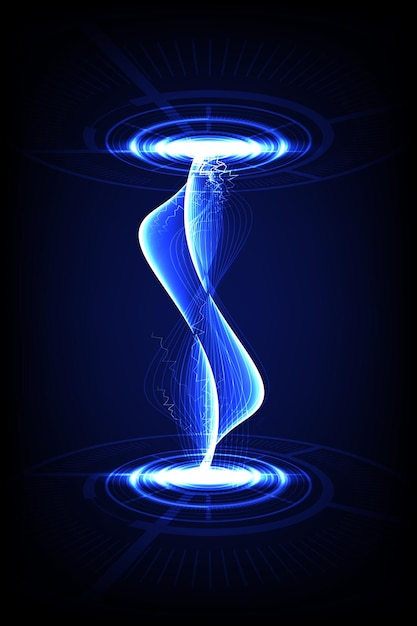 Digital hud portal hologram with sparkling electrowaves futuristic sci fi elements electro light