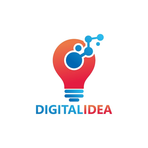 Vettore design del modello di logo dell'idea digitale