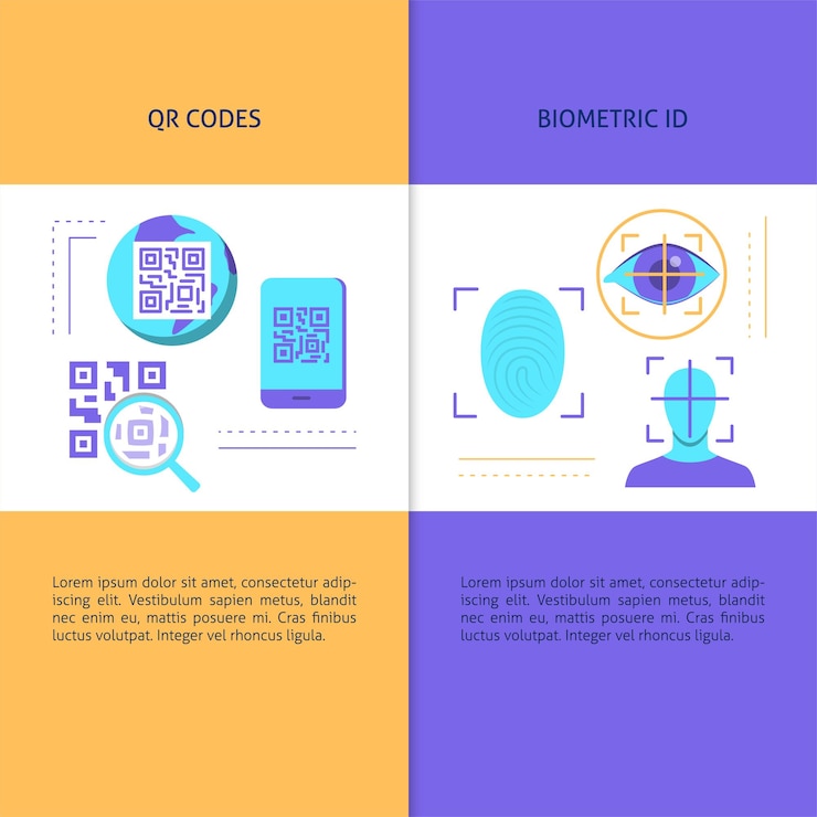 Vector digital identification concept banners template