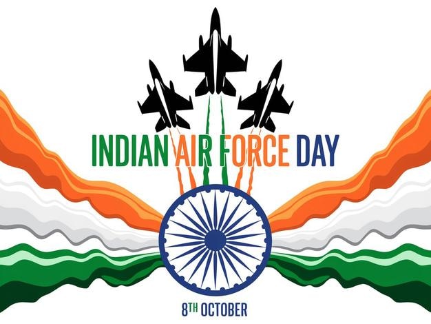 digital illustration celebrating indian air force day