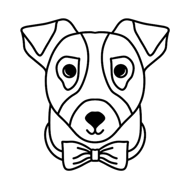 Vector digital illustration of cute dog