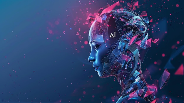 Vector a digital image of a woman with a code on her face