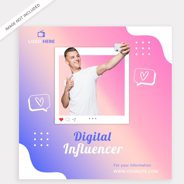 Digital influencer social media post template