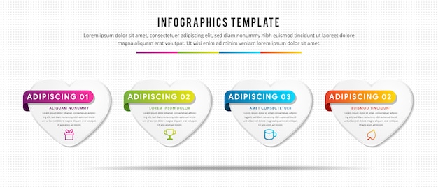 Infografica digitale con quattro passaggi