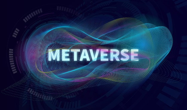 Digital Information Wave for Metaverse concept Vector of abstracrt background