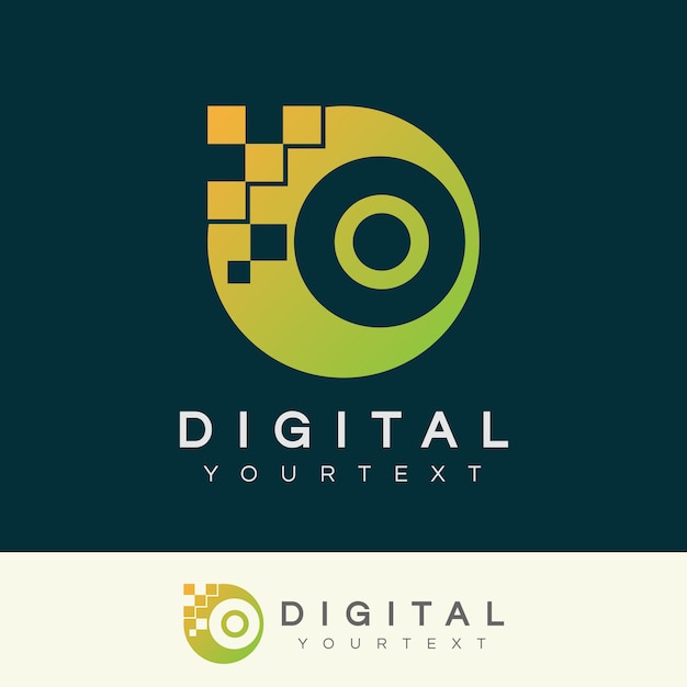 Digital initial letter o logo design