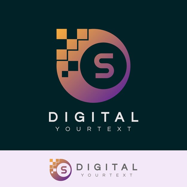 digital initial Letter S Logo design