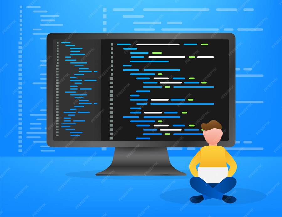 Premium Vector | Digital java code text. computer software coding ...