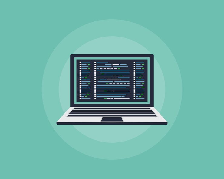 Vector digital java code text computer software coding vector concept programming coding script java digital program code on screen illustration vector stock illustration
