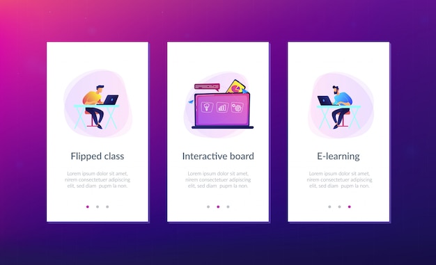 Digital learning app interface template.