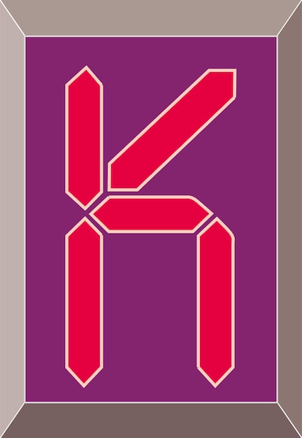 Vector digital letter k monogram alphabet. capital electronic, numeric, and electric letters.