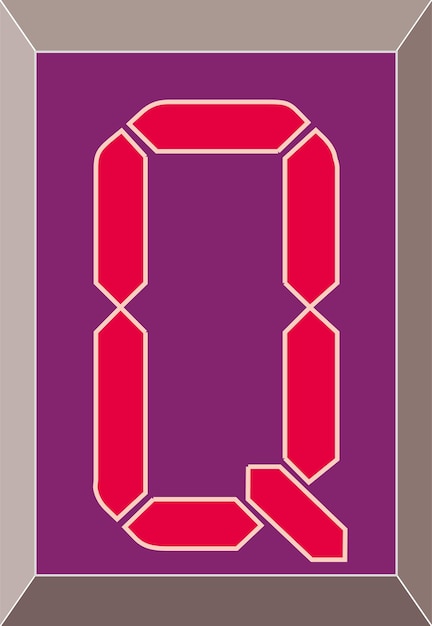 Digital letter q monogram alphabet. capital electronic, numeric, and electric letters.