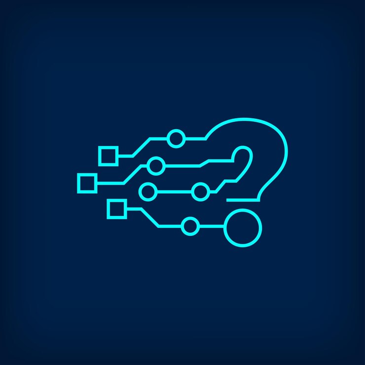 Vector digital letter question mark sign logo creative corporate technical digital and connection logo