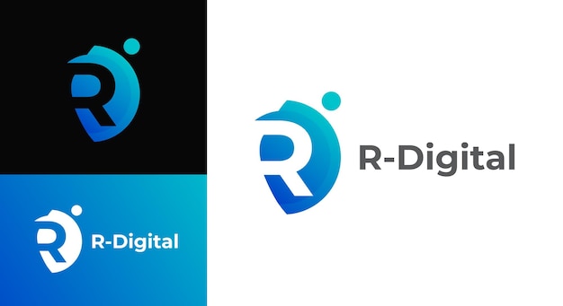 Digital letter rd logo vector template