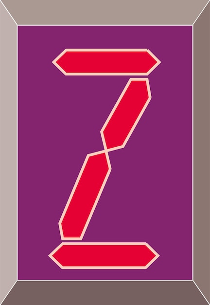 Digital letter Z monogram alphabet. Capital electronic, numeric, and electric letters.