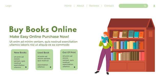 Vector digital library homepage design vector