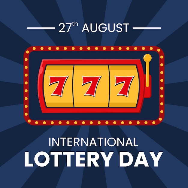Викторная иллюстрация цифровой лотерейной машины, подходящая для Международного дня лотереи