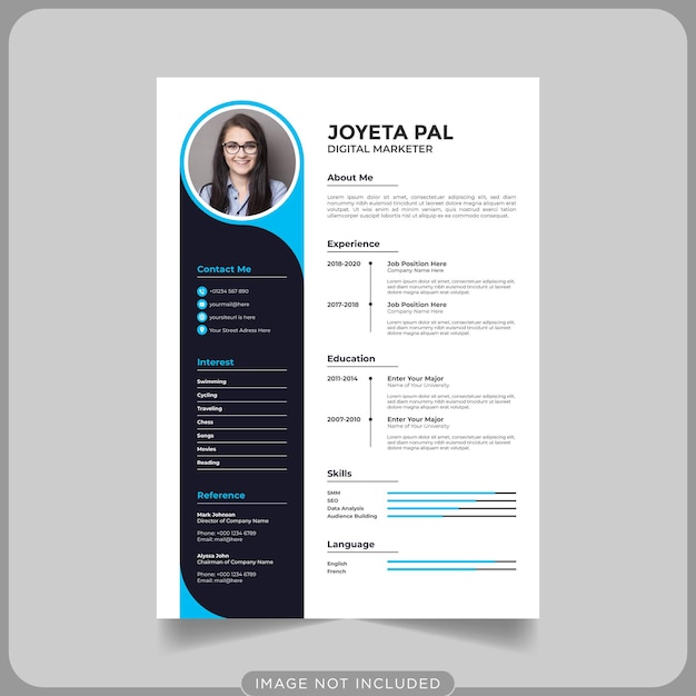 Digital marketer CV or resume template