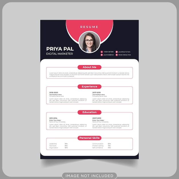 Digital marketer CV or resume template