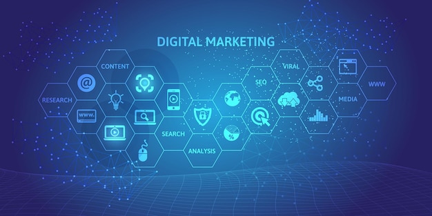 Digital marketing abstract technology background