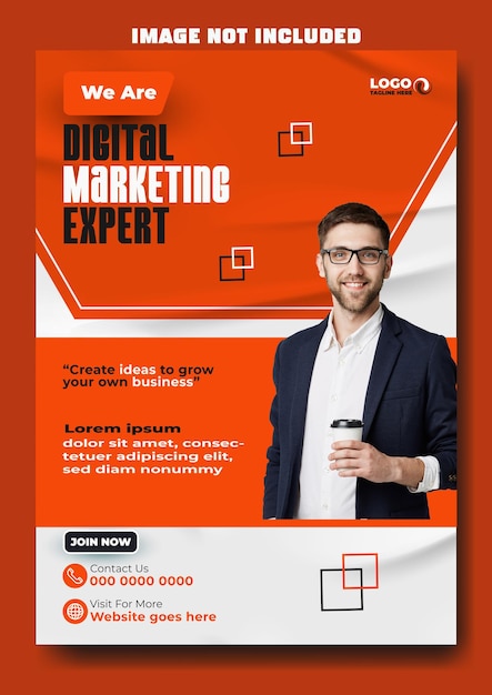 Digital marketing ads flyer template design