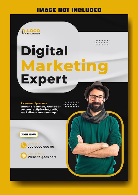 Digital marketing ads promotional flyer template design