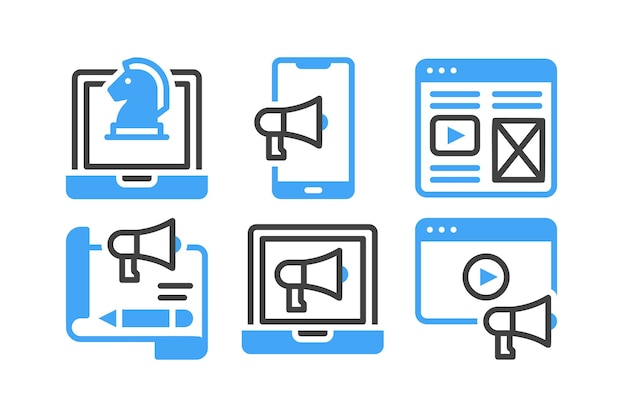 디지털 마케팅 광고 아이콘 벡터