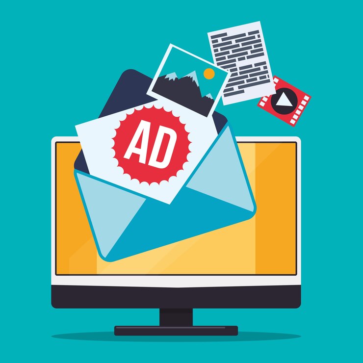 वेक्टर digital marketing and advertising 