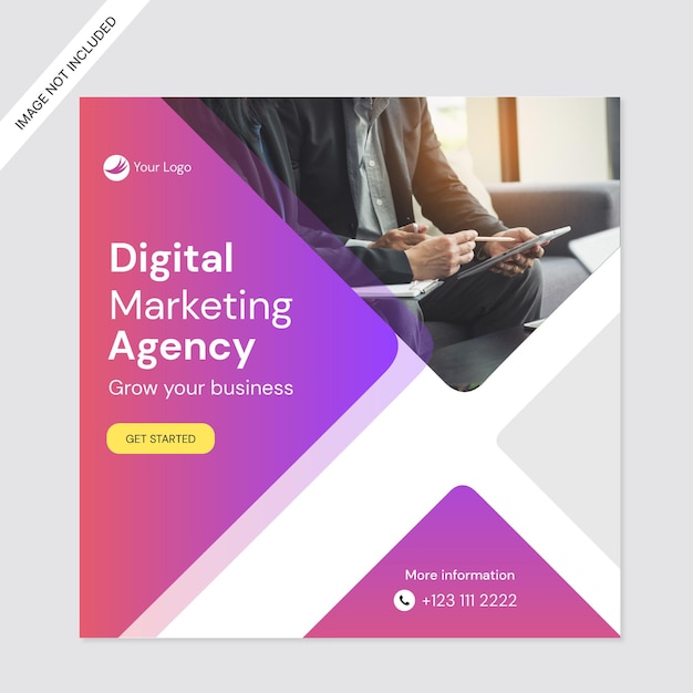 デジタルマーケティングエージェンシーと企業のソーシャルメディア投稿テンプレート