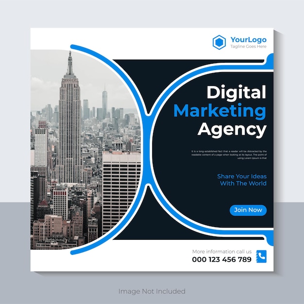 Digital marketing agency banner design corporate social media post template