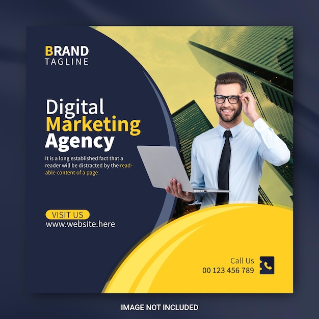 Digital marketing agency banner  for social media post template