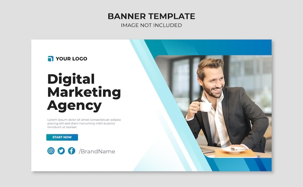 Vector digital marketing agency banner template