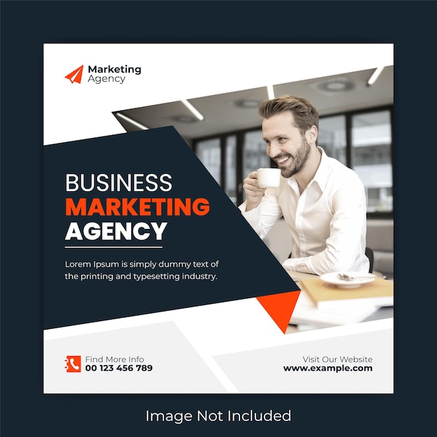 Vector digital marketing agency business corporate social media post template