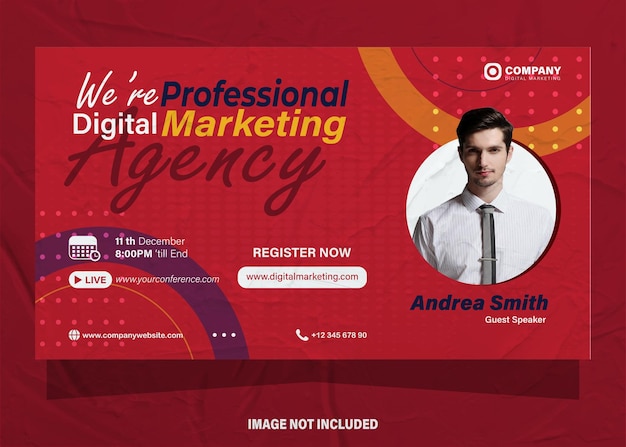 Digital marketing agency and business corporate webinar banner template design