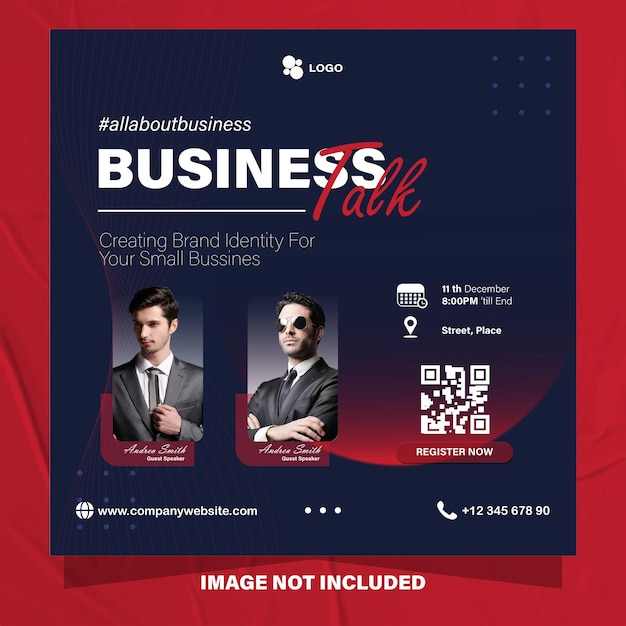 Digital marketing agency and business corporate webinar social media post template design