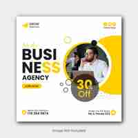 Vector digital marketing agency and business grow simple post template