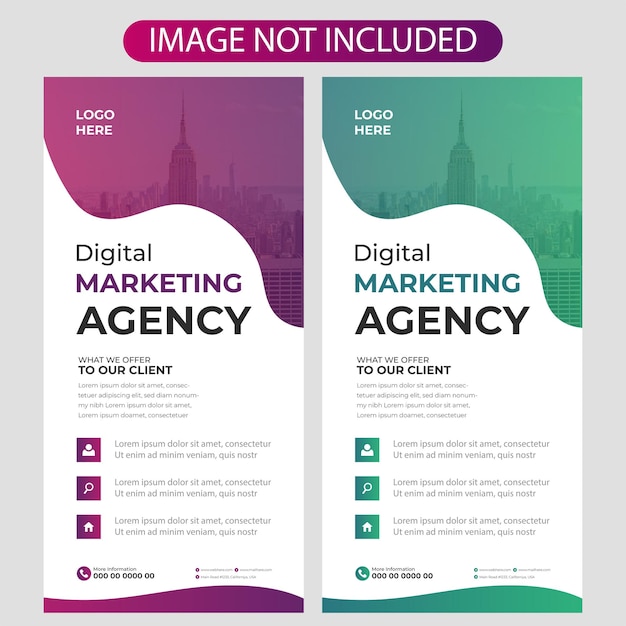 Digital marketing agency business roll up banner template design