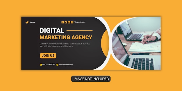 Digital marketing agency business social media facebook cover design template