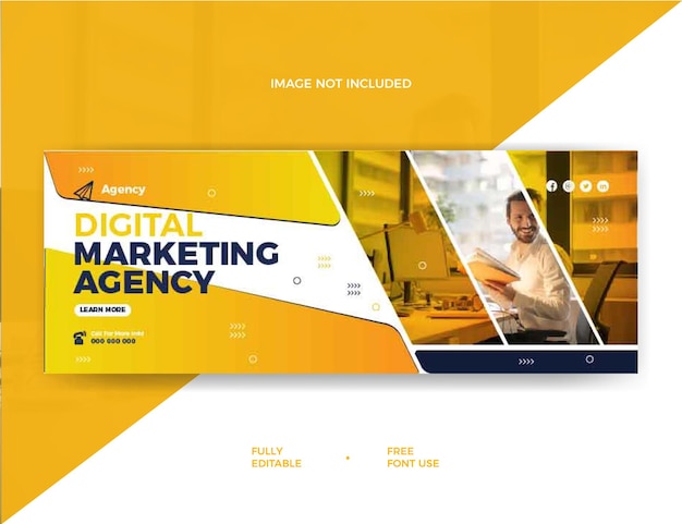 Digital marketing agency business social media Facebook cover template design